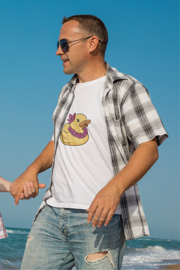 Hawaiian Duck Printed T-Shirt For Men - WowWaves
