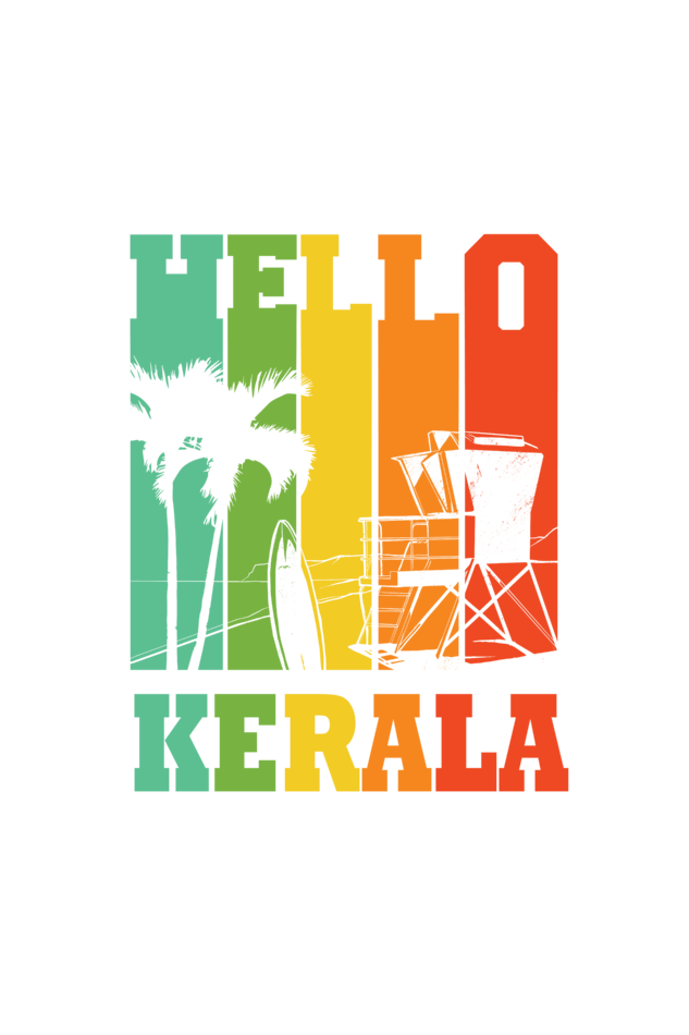 Hello Kerala White Printed T-Shirt For Men - WowWaves - 1