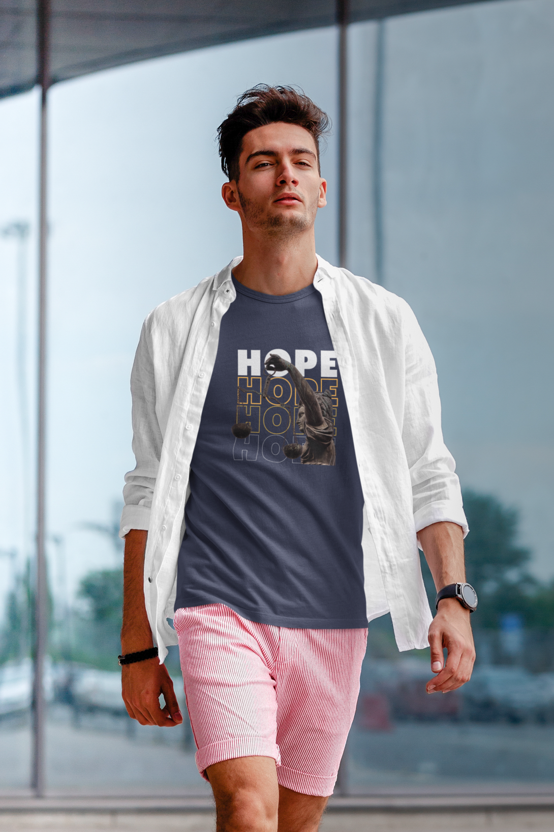 Hope And Harmony Printed Oversized T-Shirt For Men - WowWaves - 4