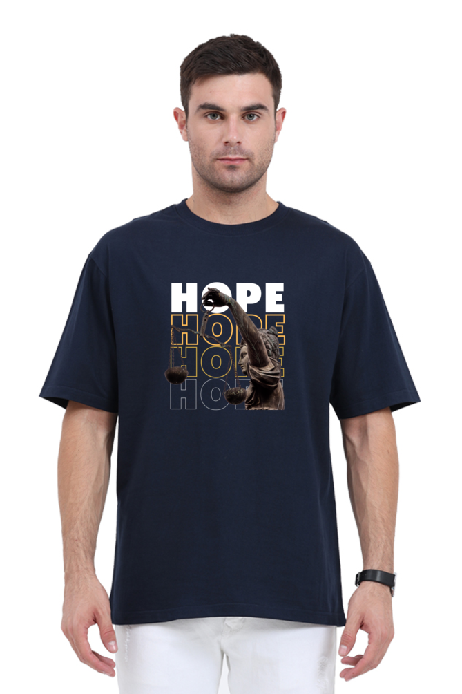 Hope And Harmony Printed Oversized T-Shirt For Men - WowWaves - 6
