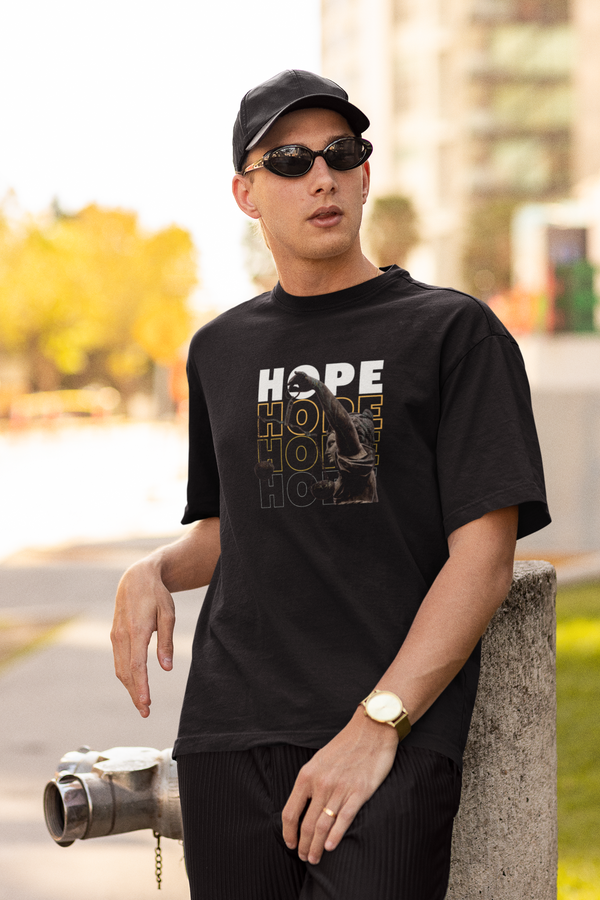 Hope And Harmony Printed Oversized T-Shirt For Men - WowWaves