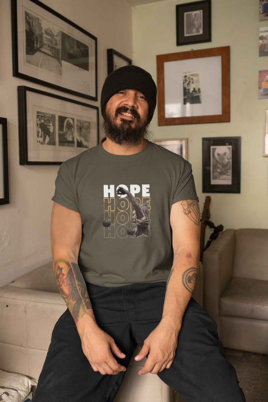 Hope And Harmony Printed T-Shirt For Men - WowWaves - 2