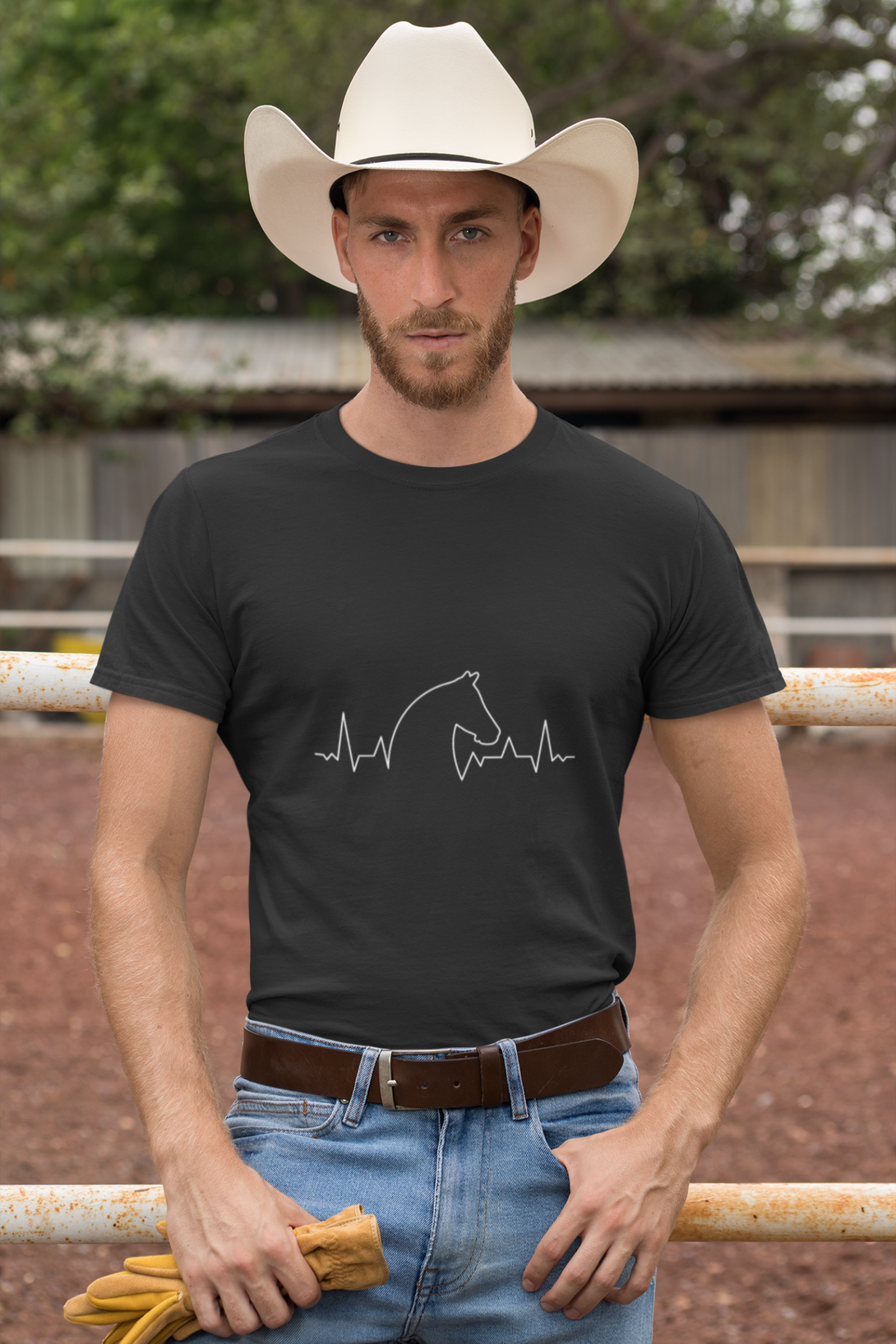 Horse Heartbeat Printed T-Shirt For Men - WowWaves - 3