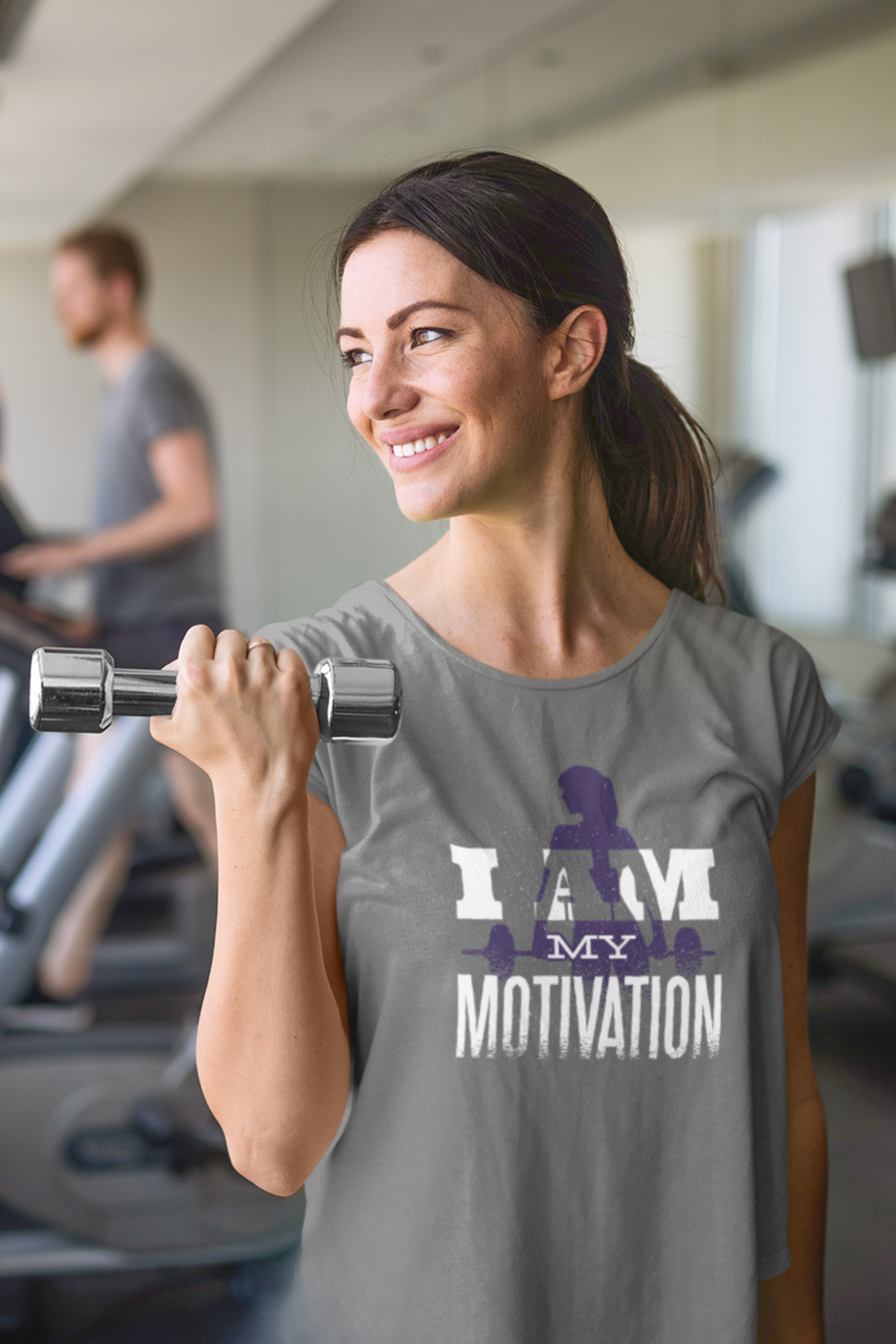 I Am My Motivation Printed Scoop Neck T-Shirt For Women - WowWaves - 6