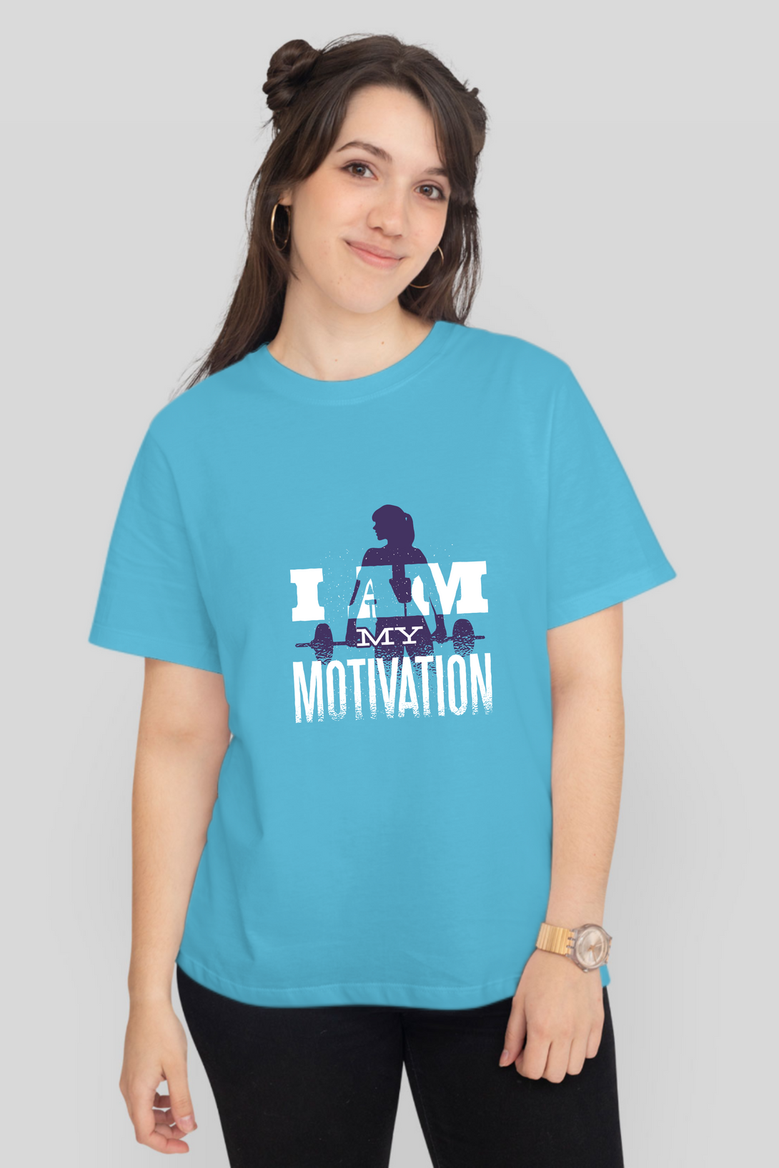 I Am My Motivation Printed T-Shirt For Women - WowWaves - 8