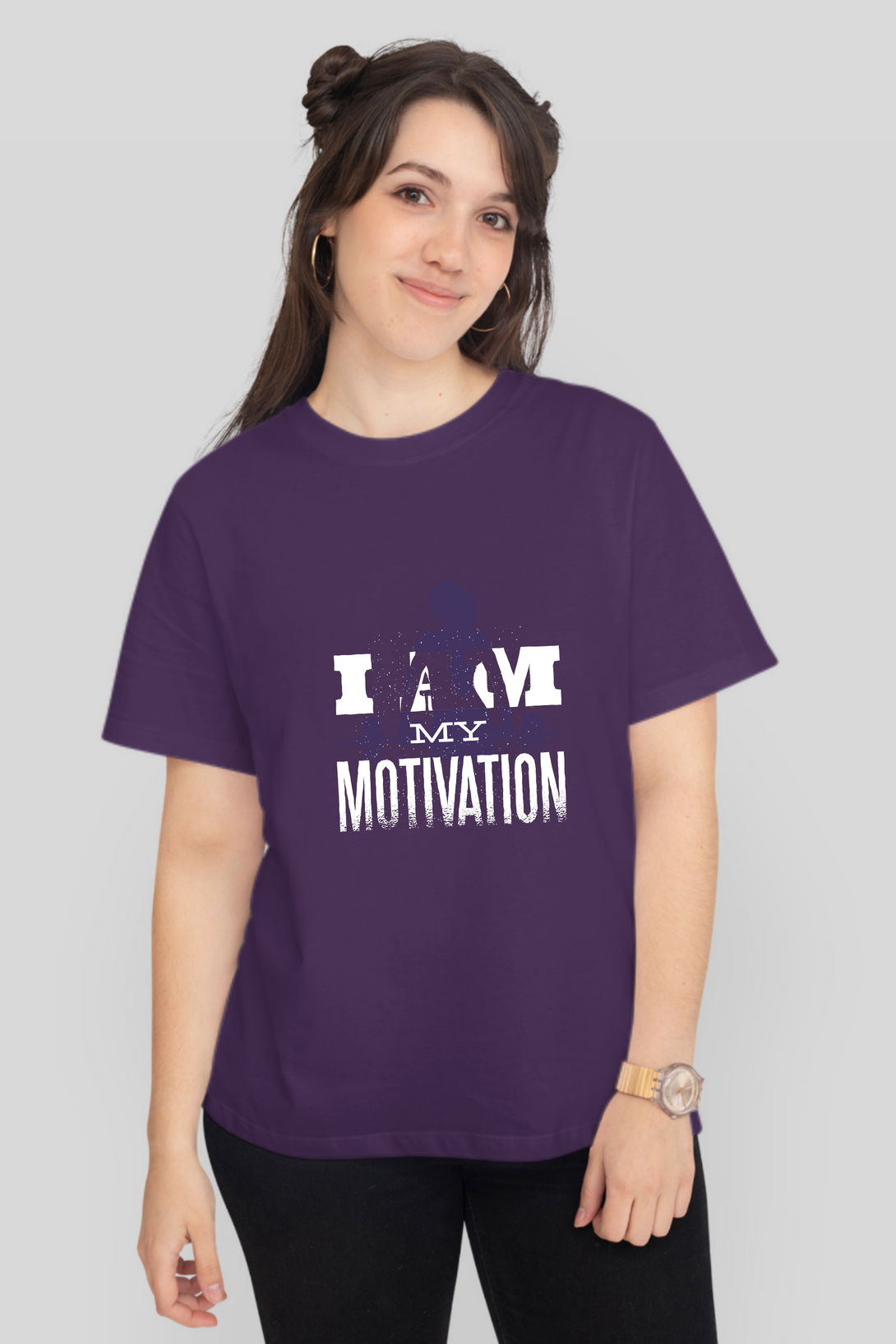 I Am My Motivation Printed T-Shirt For Women - WowWaves - 7