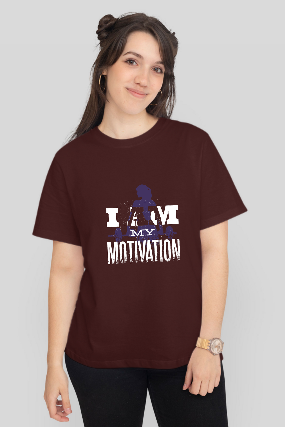 I Am My Motivation Printed T-Shirt For Women - WowWaves - 9