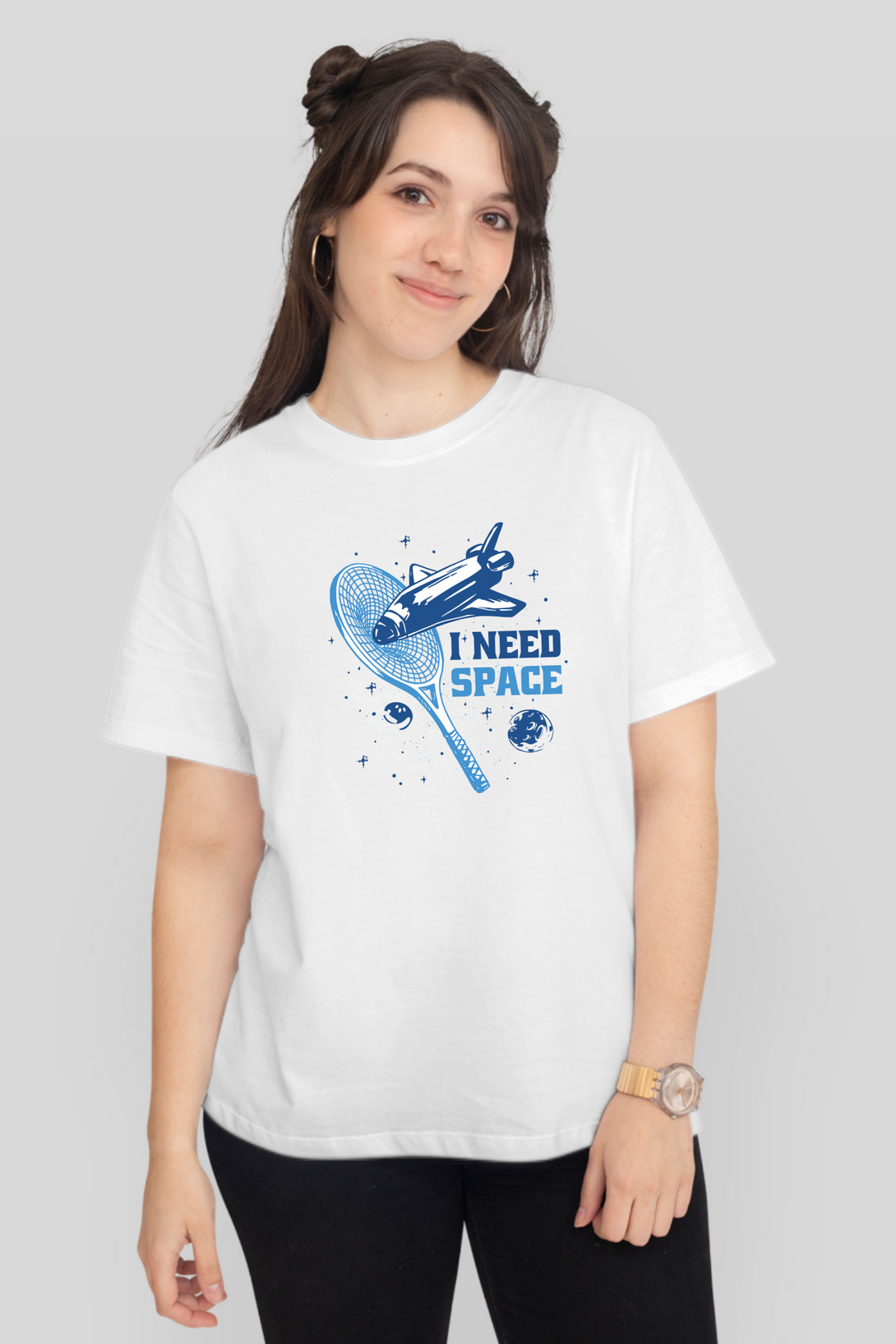 I Need Space Printed T-Shirt For Women - WowWaves - 10