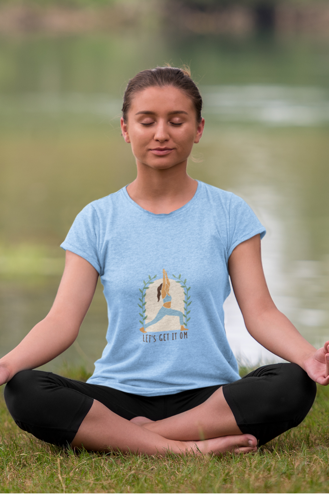 Yoga With Om Printed Scoop Neck T-Shirt For Women - WowWaves - 6