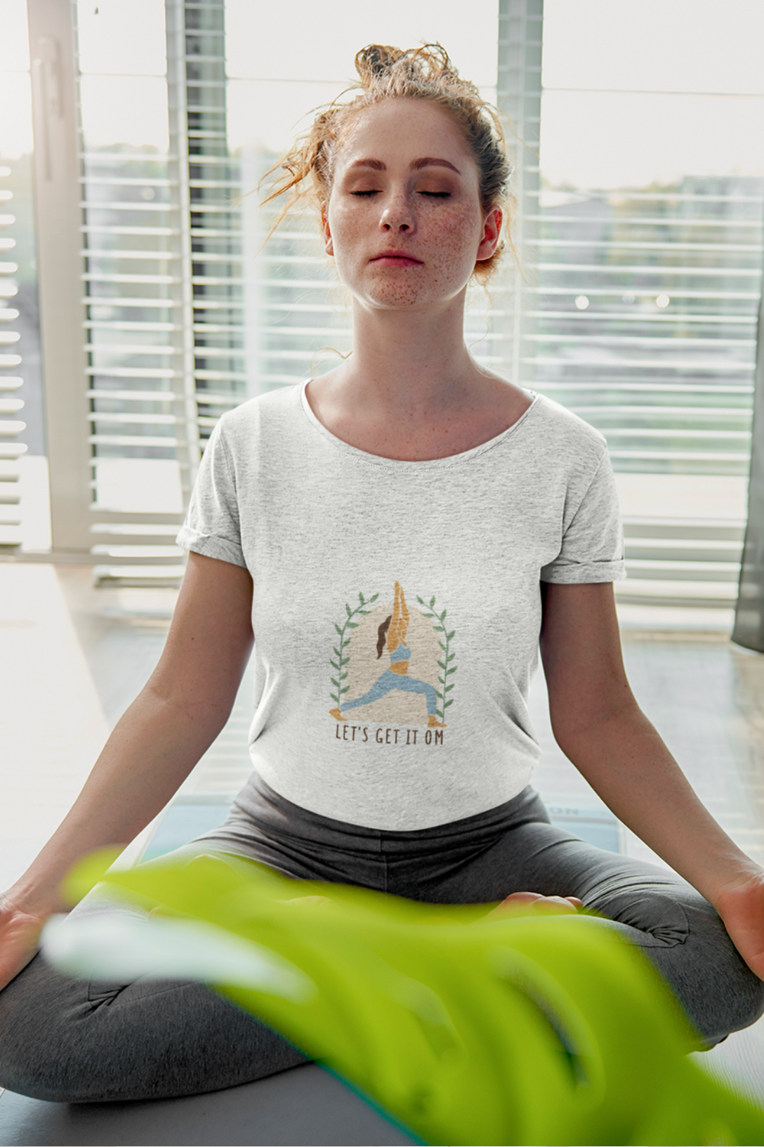 Yoga With Om Printed Scoop Neck T-Shirt For Women - WowWaves - 2