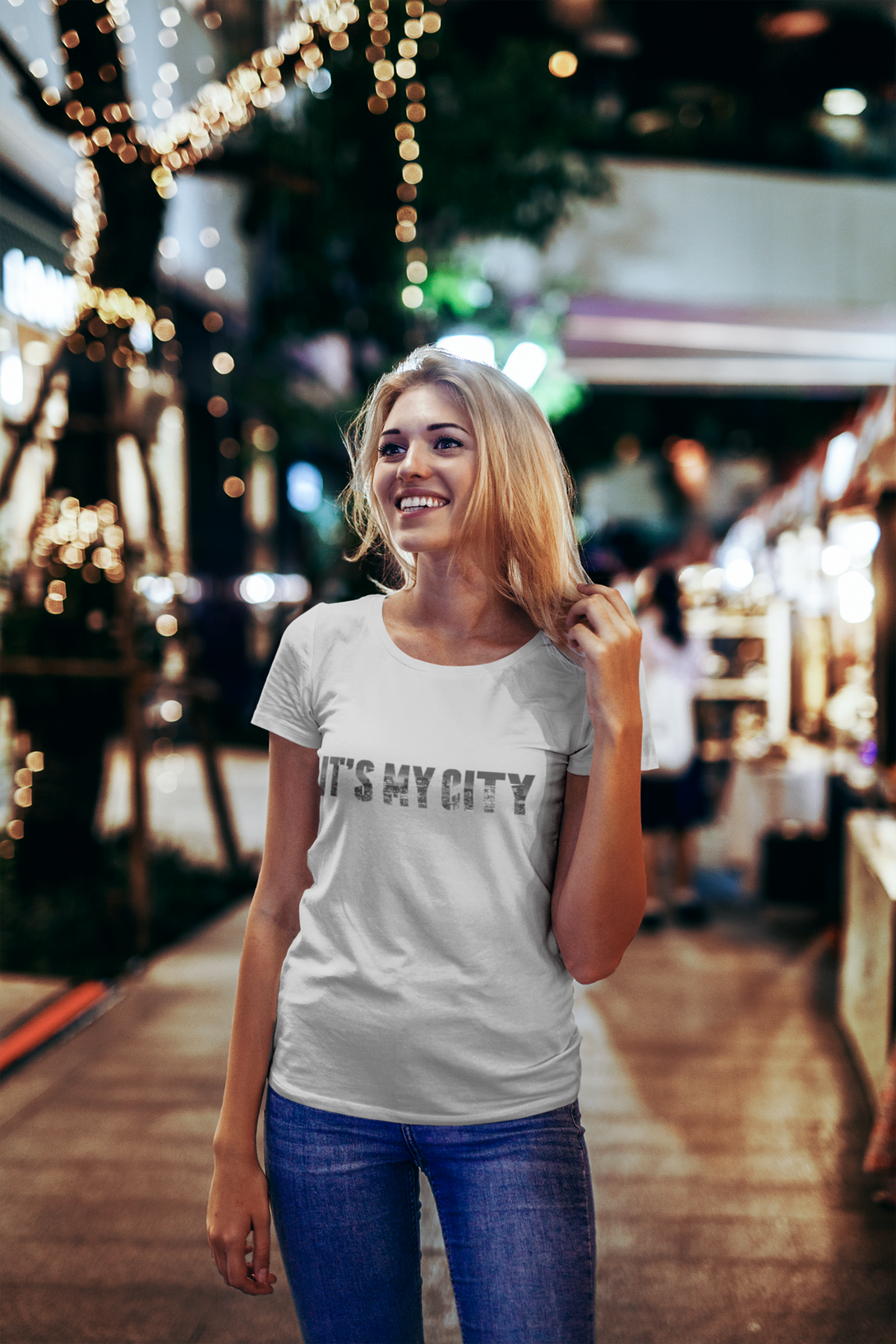 It Is My City Printed Scoop Neck T-Shirt For Women - WowWaves - 2