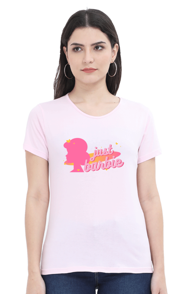Just Barbie Printed Scoop Neck T-Shirt For Women - WowWaves - 7