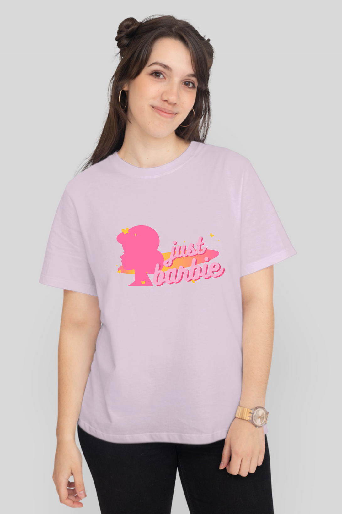 Just Barbie Printed T-Shirt For Women - WowWaves - 5