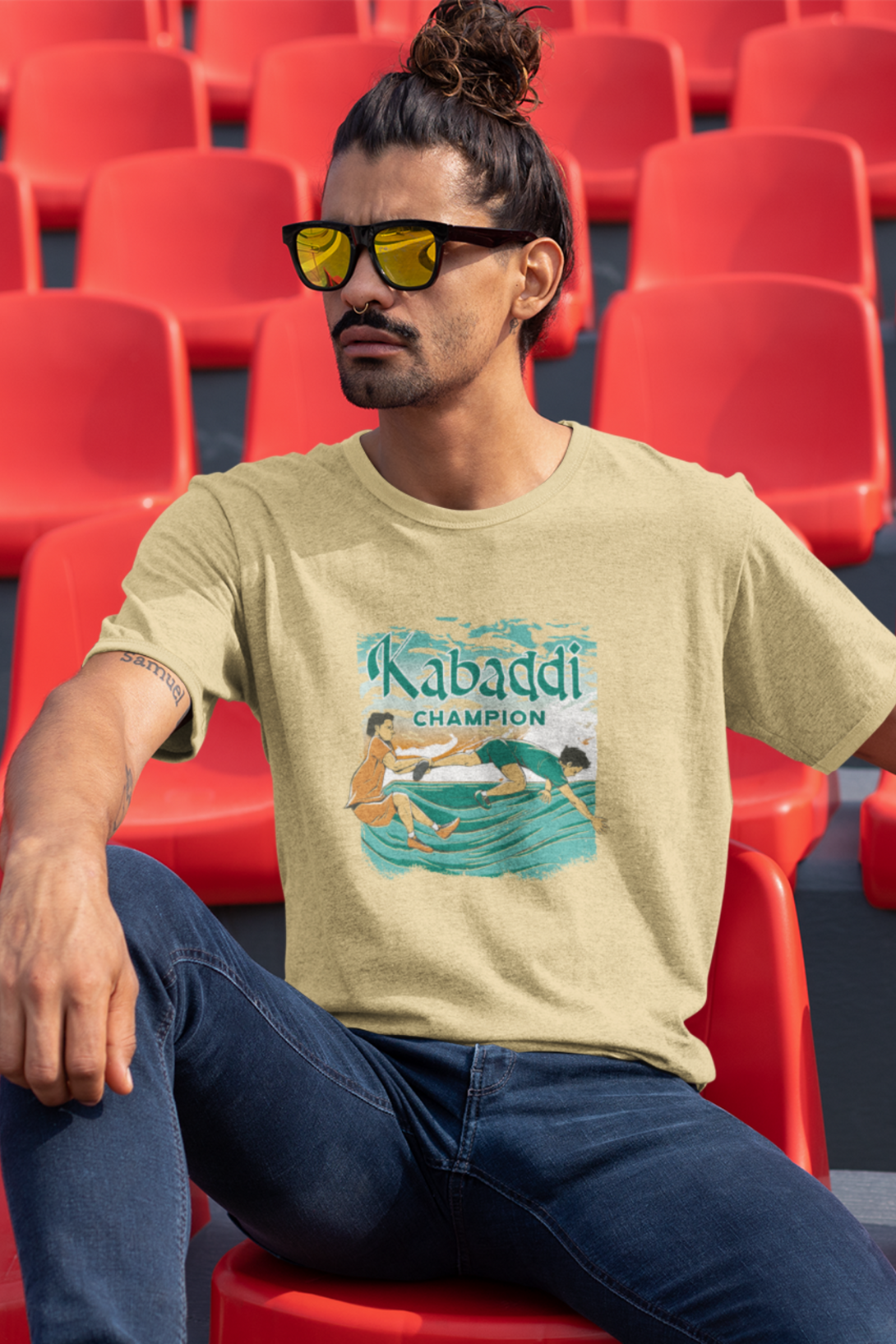 Kabaddi Champion Printed T-Shirt For Men - WowWaves - 4