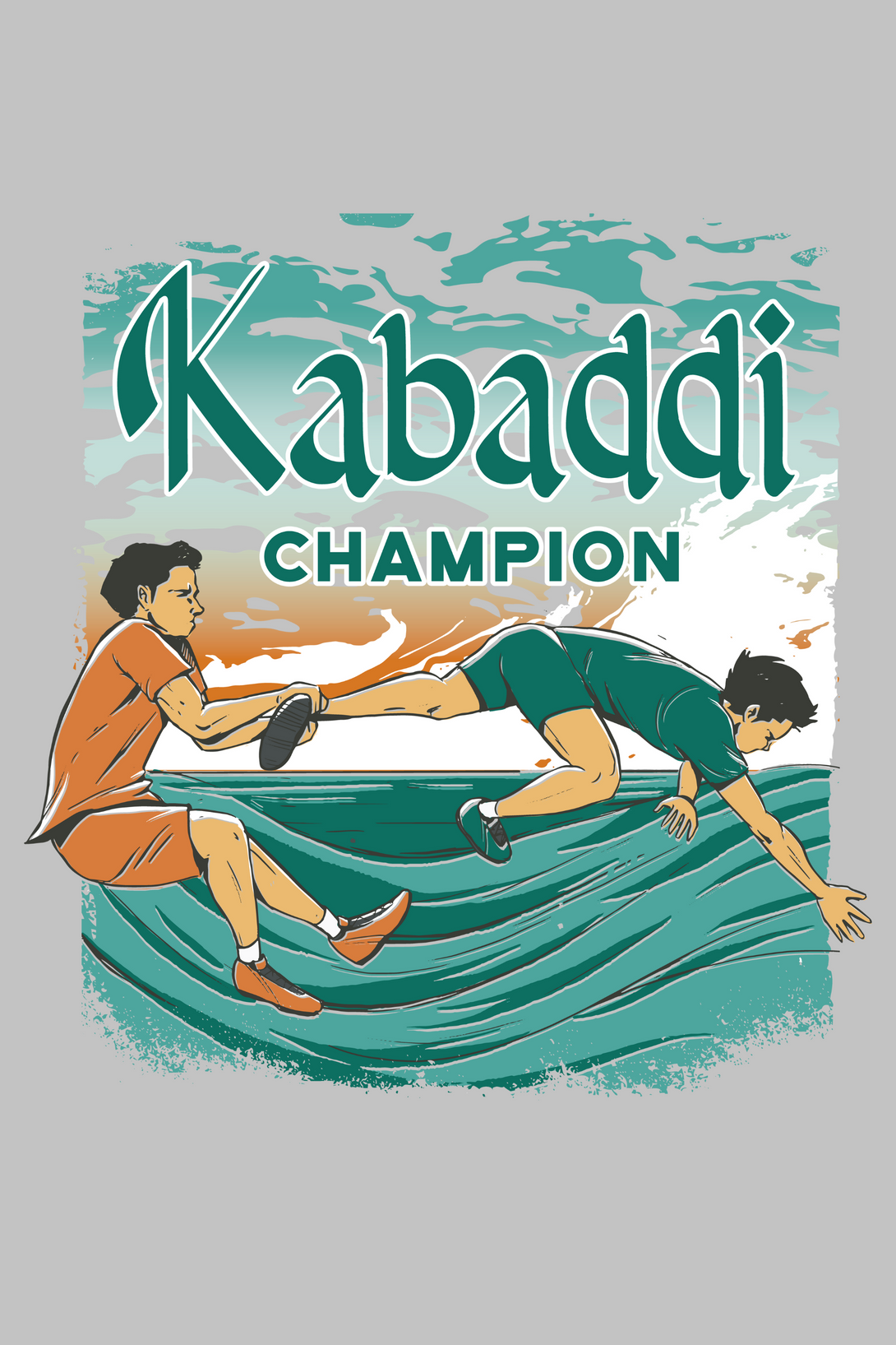 Kabaddi Champion Printed T-Shirt For Men - WowWaves - 1