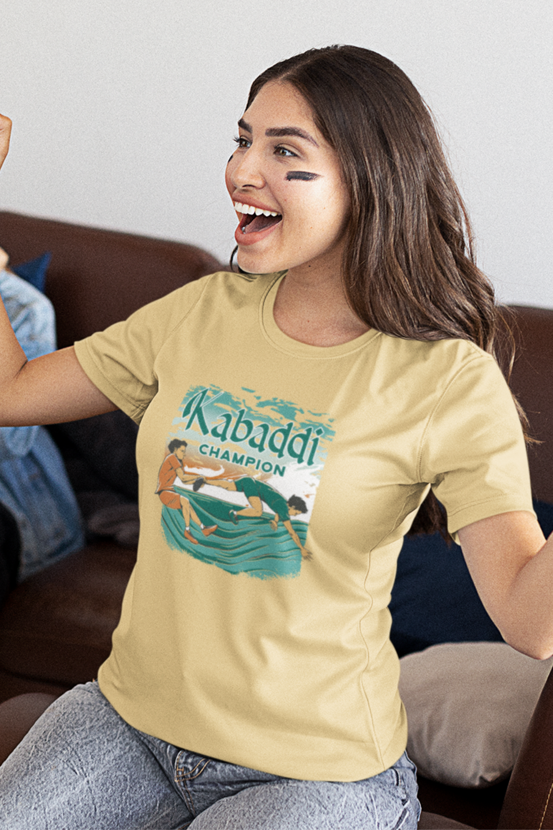 Kabaddi Champion Printed T-Shirt For Women - WowWaves