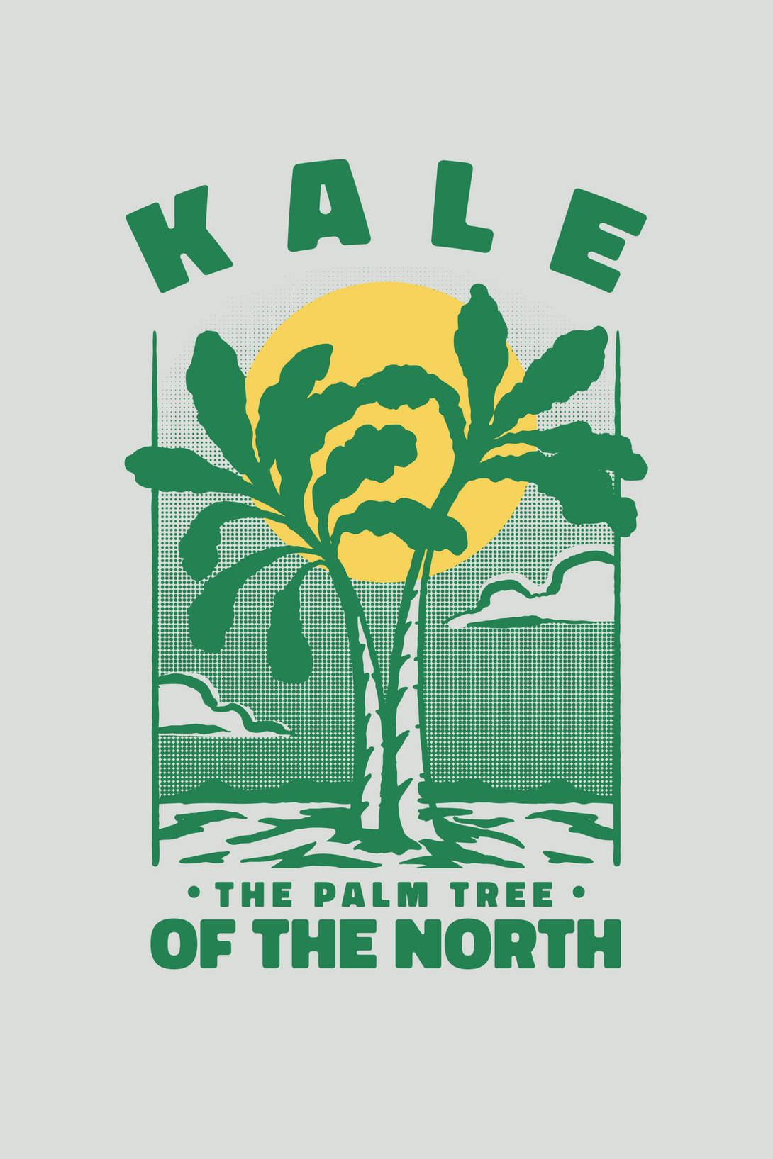 Kale Palm Printed T-Shirt For Women - WowWaves - 1