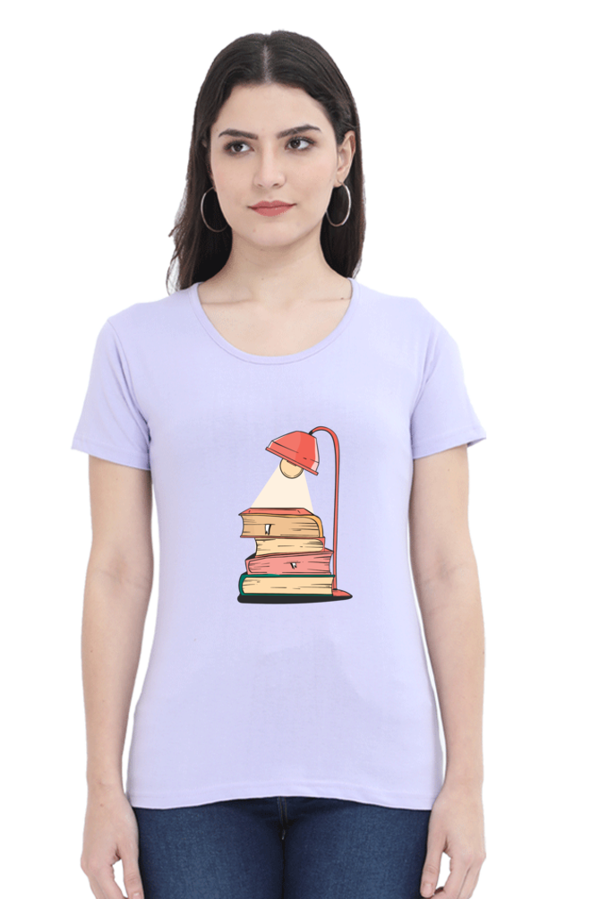 Lamp Of Knowledge Printed Scoop Neck T-Shirt For Women - WowWaves - 9