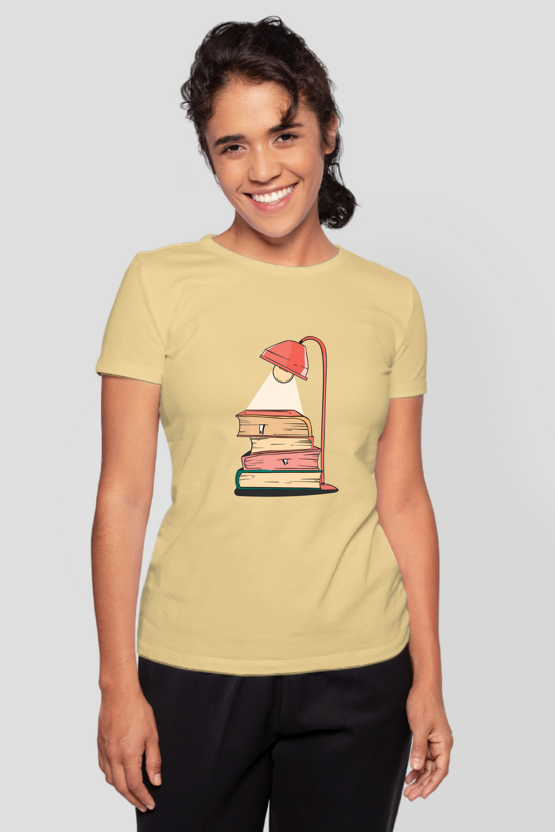 Lamp Of Knowledge Printed T-Shirt For Women - WowWaves - 12