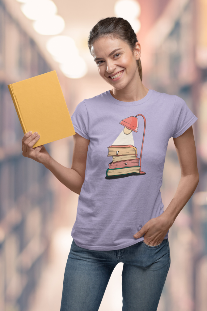 Lamp Of Knowledge Printed T-Shirt For Women - WowWaves - 2