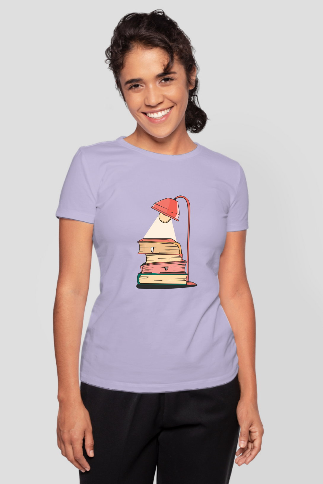 Lamp Of Knowledge Printed T-Shirt For Women - WowWaves - 11