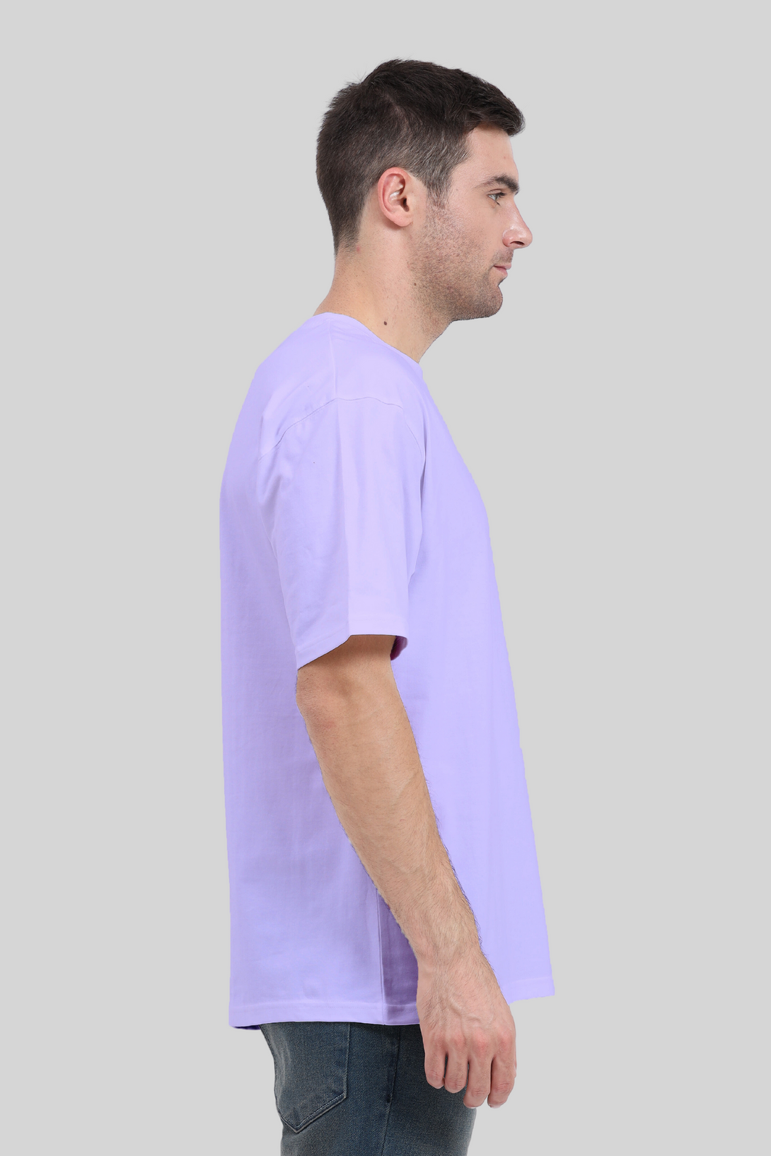 Lavender Oversized T-Shirt For Men - WowWaves - 5