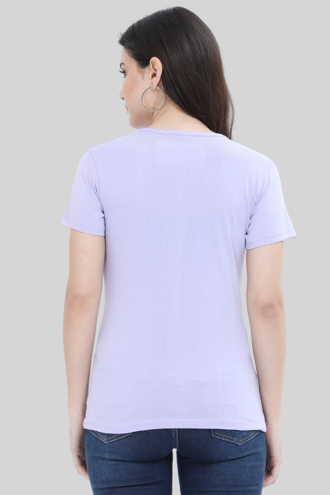 Lavender Scoop Neck T-Shirt For Women - WowWaves - 1