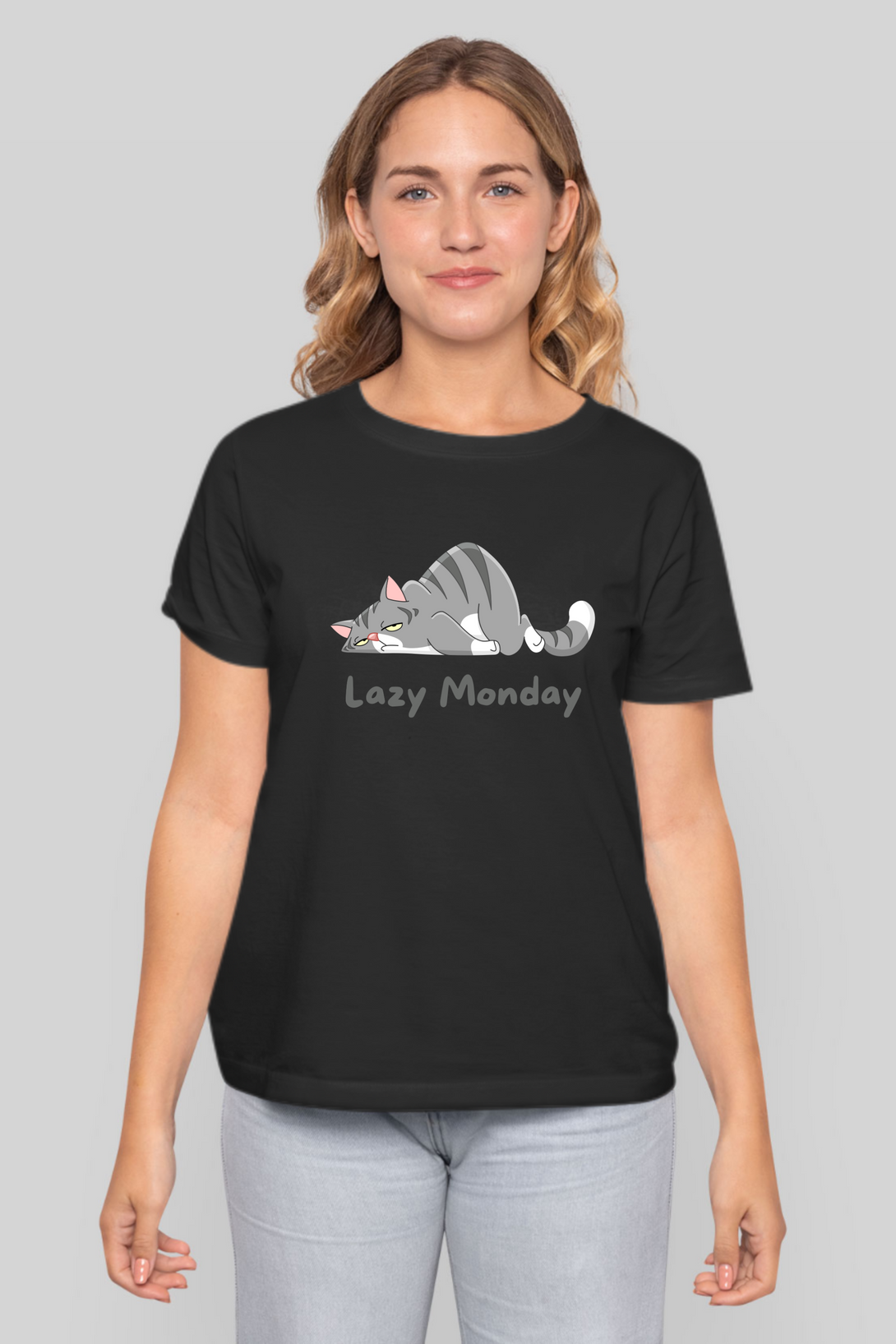 Lazy Monday Printed T-Shirt For Women - WowWaves - 10