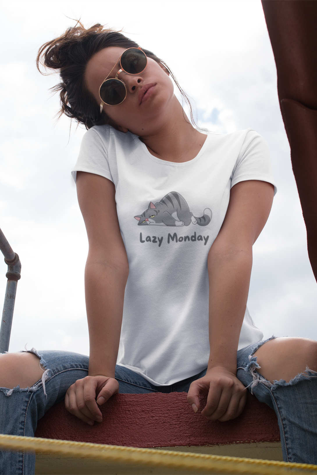 Lazy Monday Printed T-Shirt For Women - WowWaves - 6