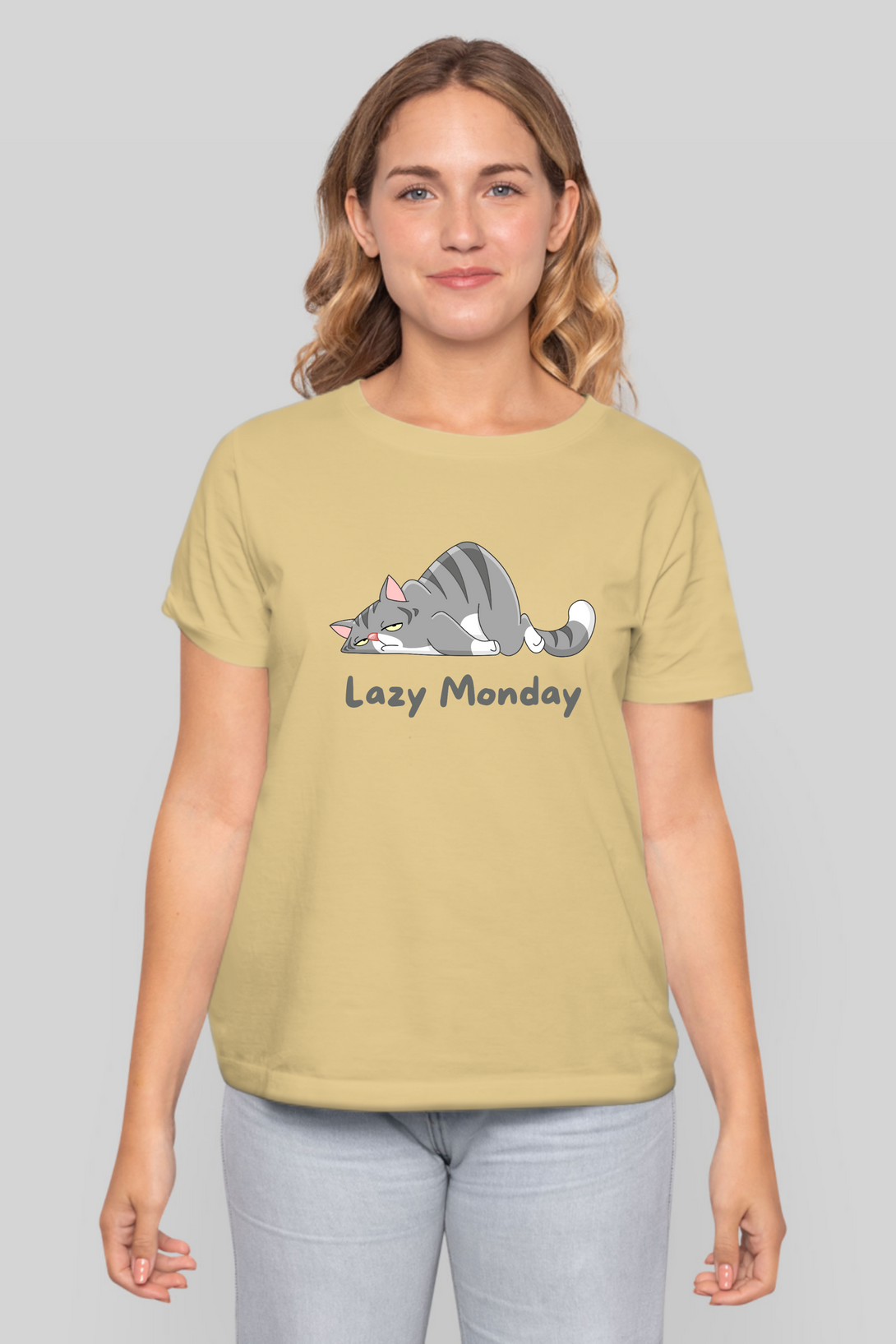 Lazy Monday Printed T-Shirt For Women - WowWaves - 9