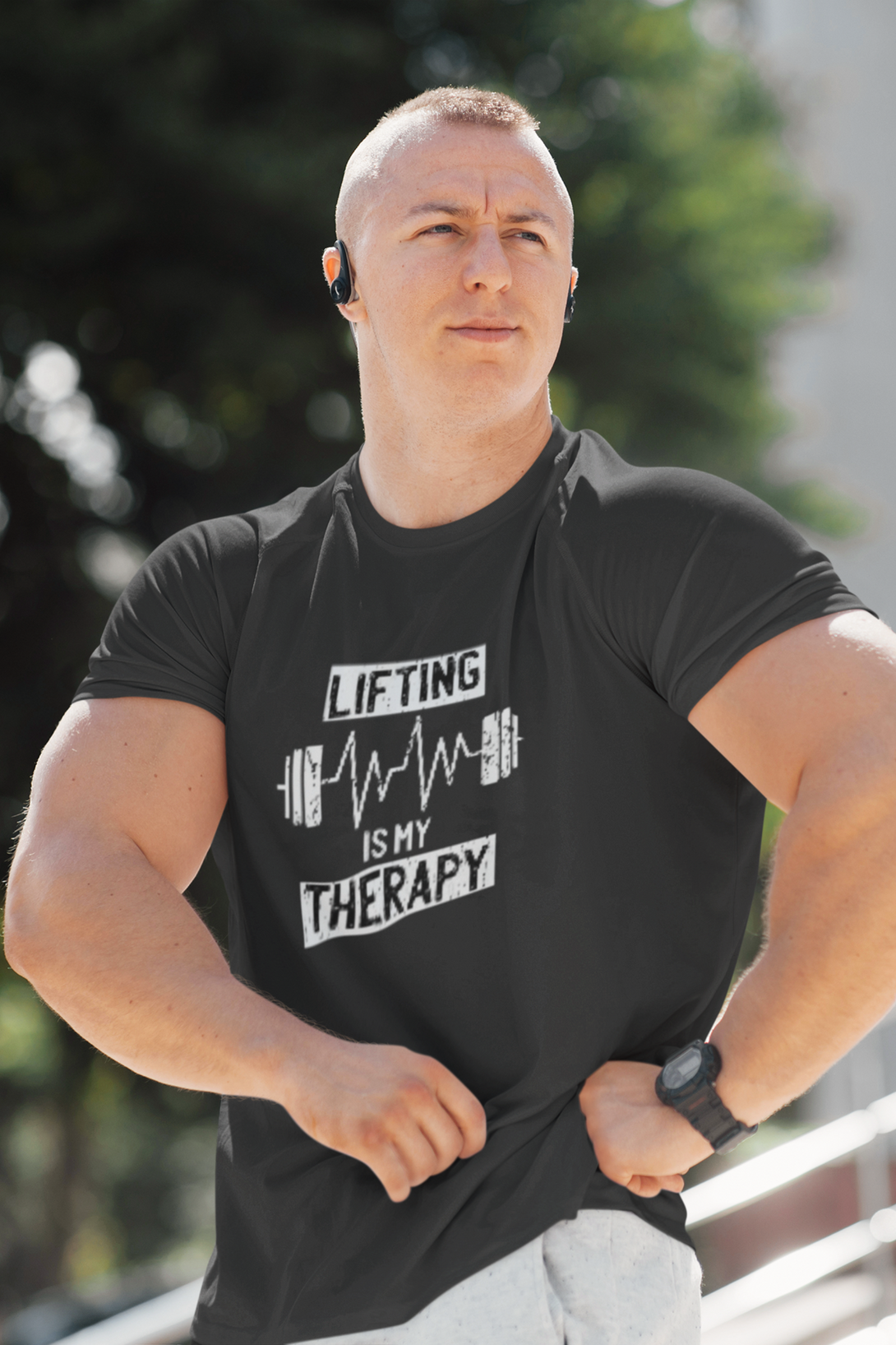 Lifting Is My Therapy Printed T-Shirt For Men - WowWaves - 4
