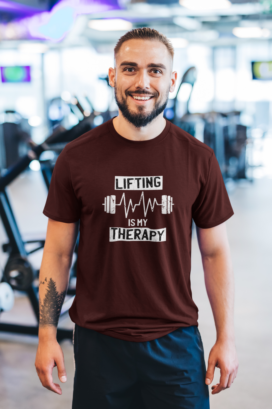 Lifting Is My Therapy Printed T-Shirt For Men - WowWaves - 9