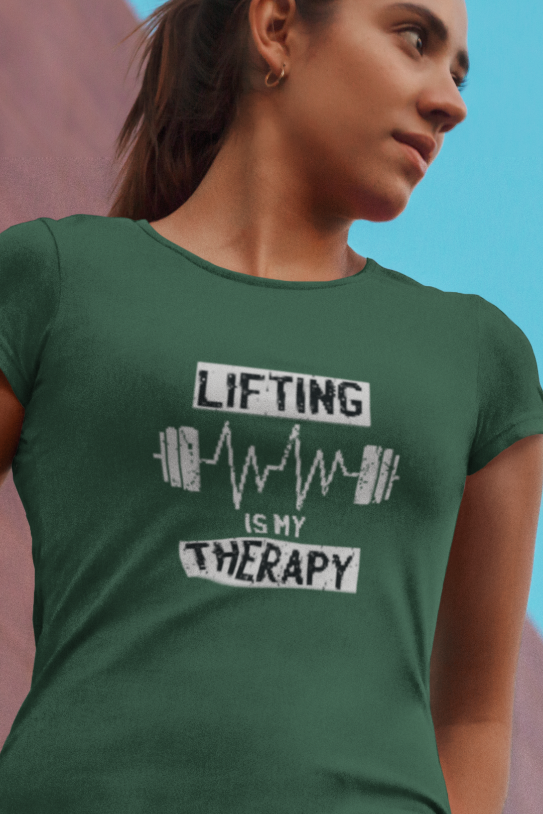 Lifting Is My Therapy Printed T-Shirt For Women - WowWaves - 11