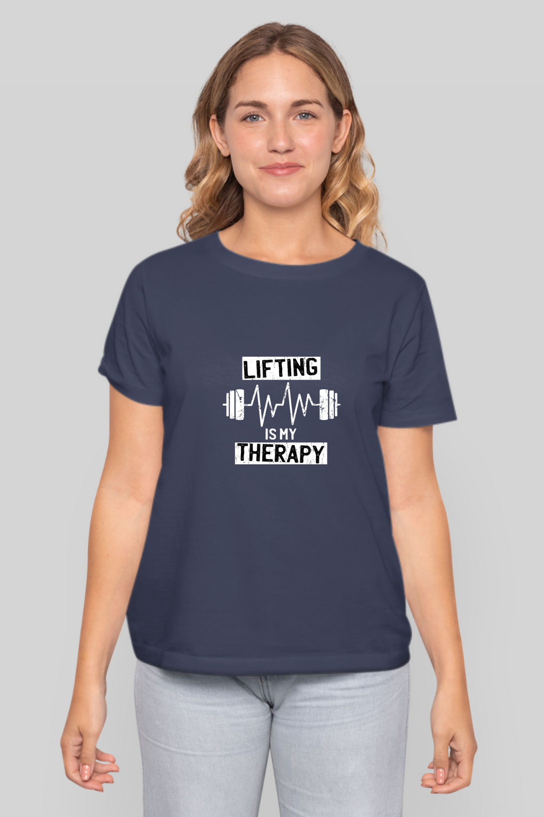 Lifting Is My Therapy Printed T-Shirt For Women - WowWaves - 13