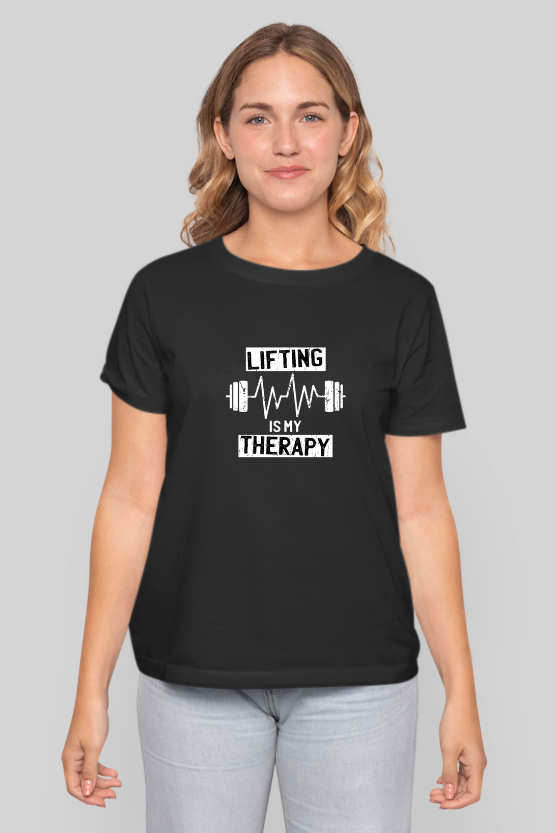 Lifting Is My Therapy Printed T-Shirt For Women - WowWaves - 15