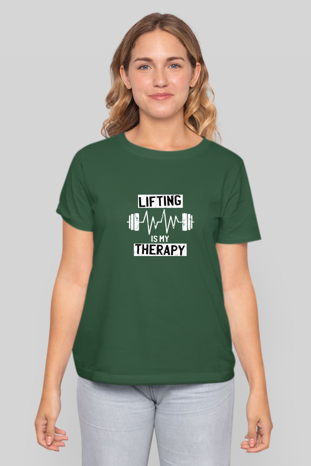 Lifting Is My Therapy Printed T-Shirt For Women - WowWaves - 14