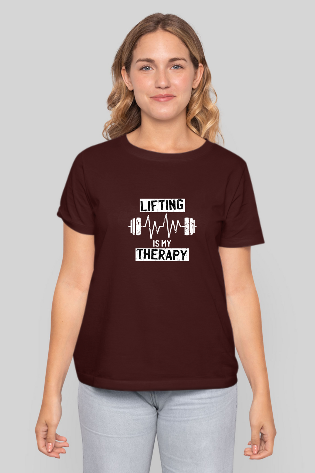 Lifting Is My Therapy Printed T-Shirt For Women - WowWaves - 12