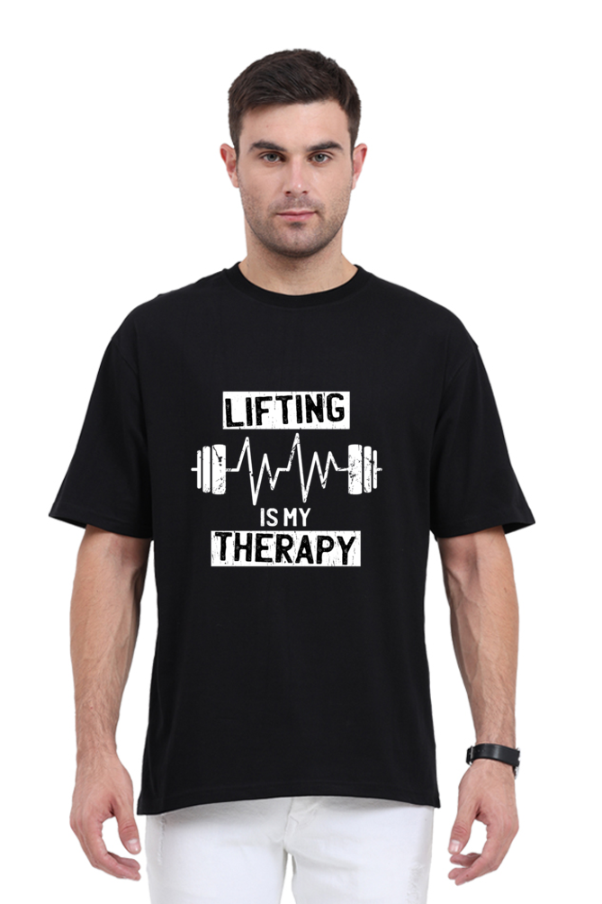 Weightlifting Therapy Printed Oversized T-Shirt For Men - WowWaves - 8