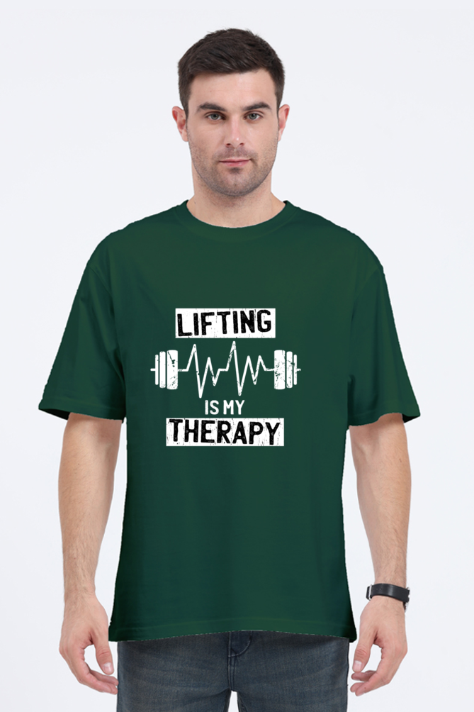 Weightlifting Therapy Printed Oversized T-Shirt For Men - WowWaves - 10