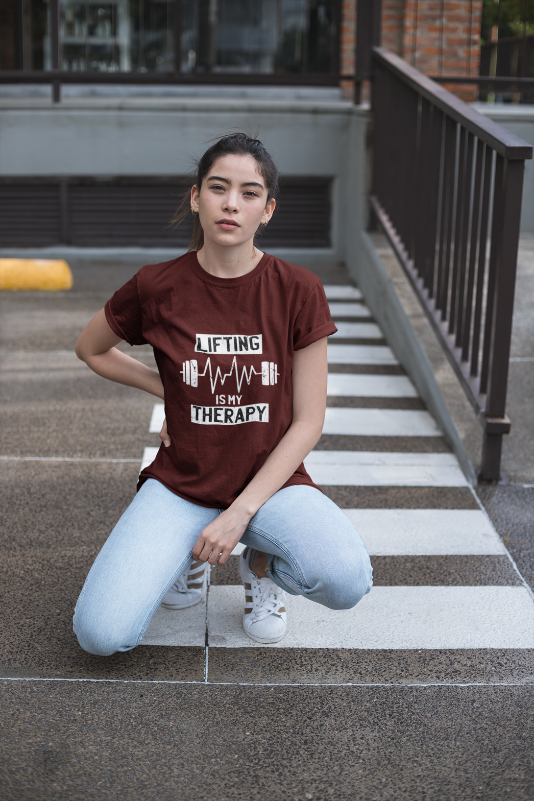 Weightlifting Therapy Printed Oversized T-Shirt For Women - WowWaves - 3