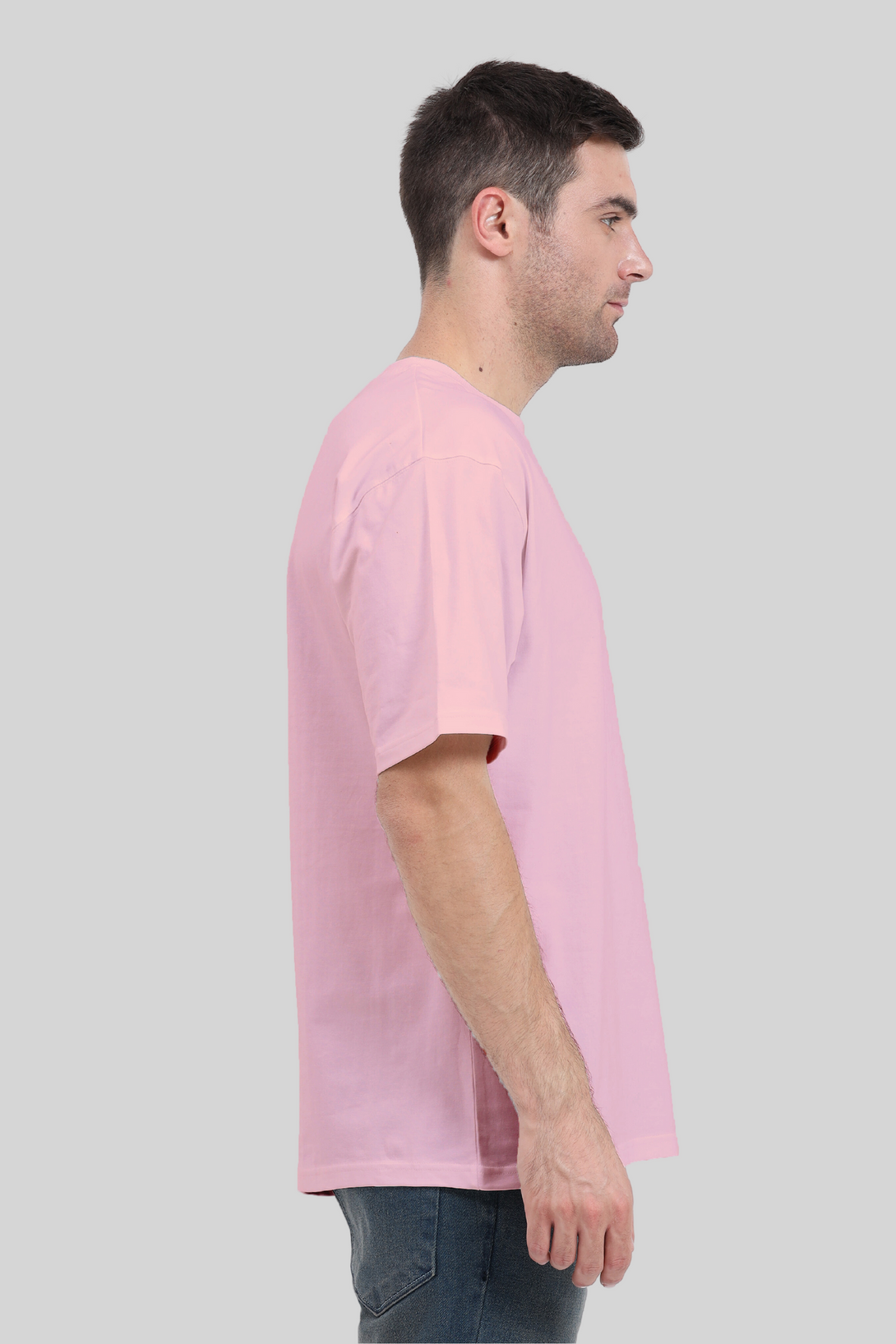 Light Pink Oversized T-Shirt For Men - WowWaves - 5