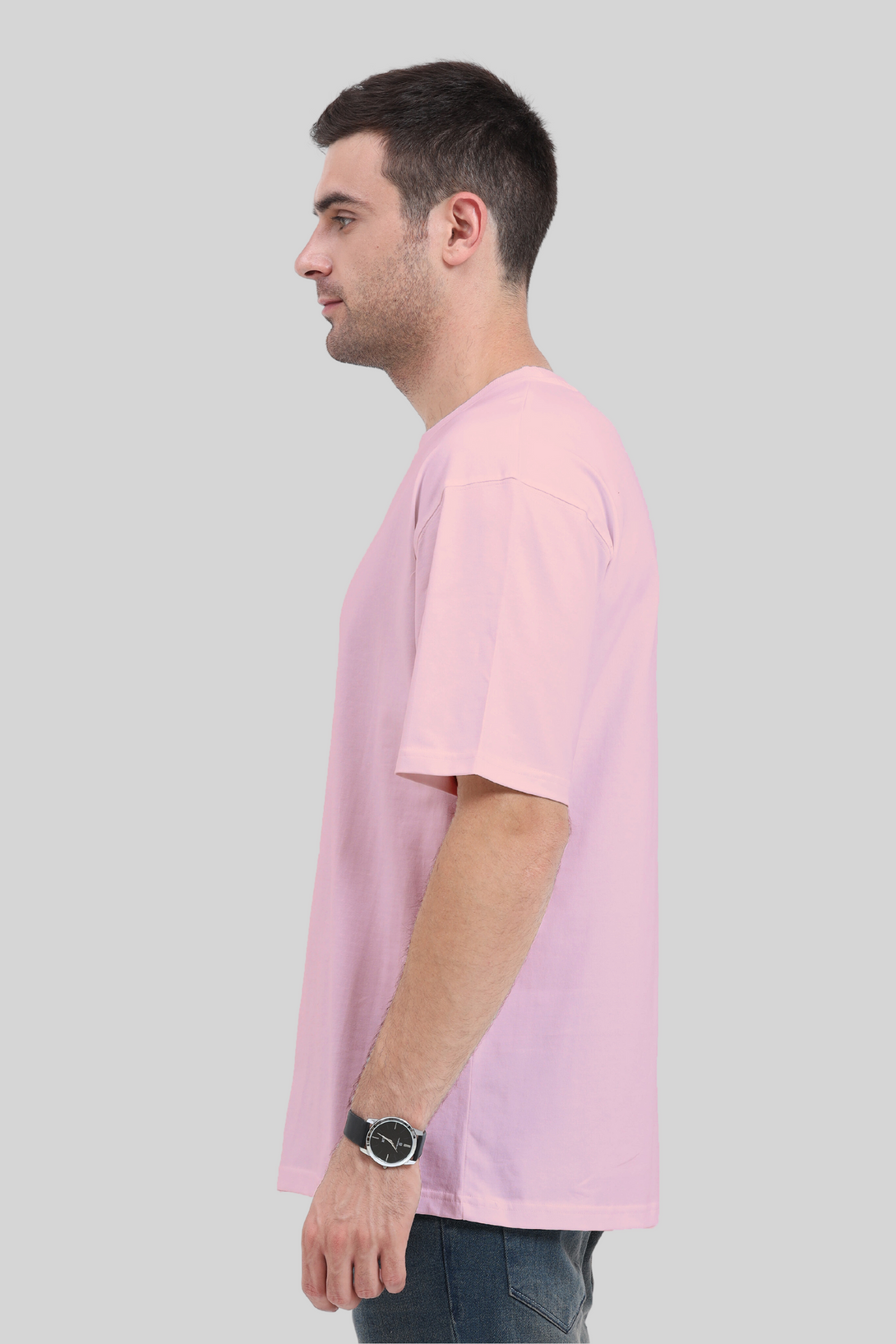 Light Pink Oversized T-Shirt For Men - WowWaves - 7