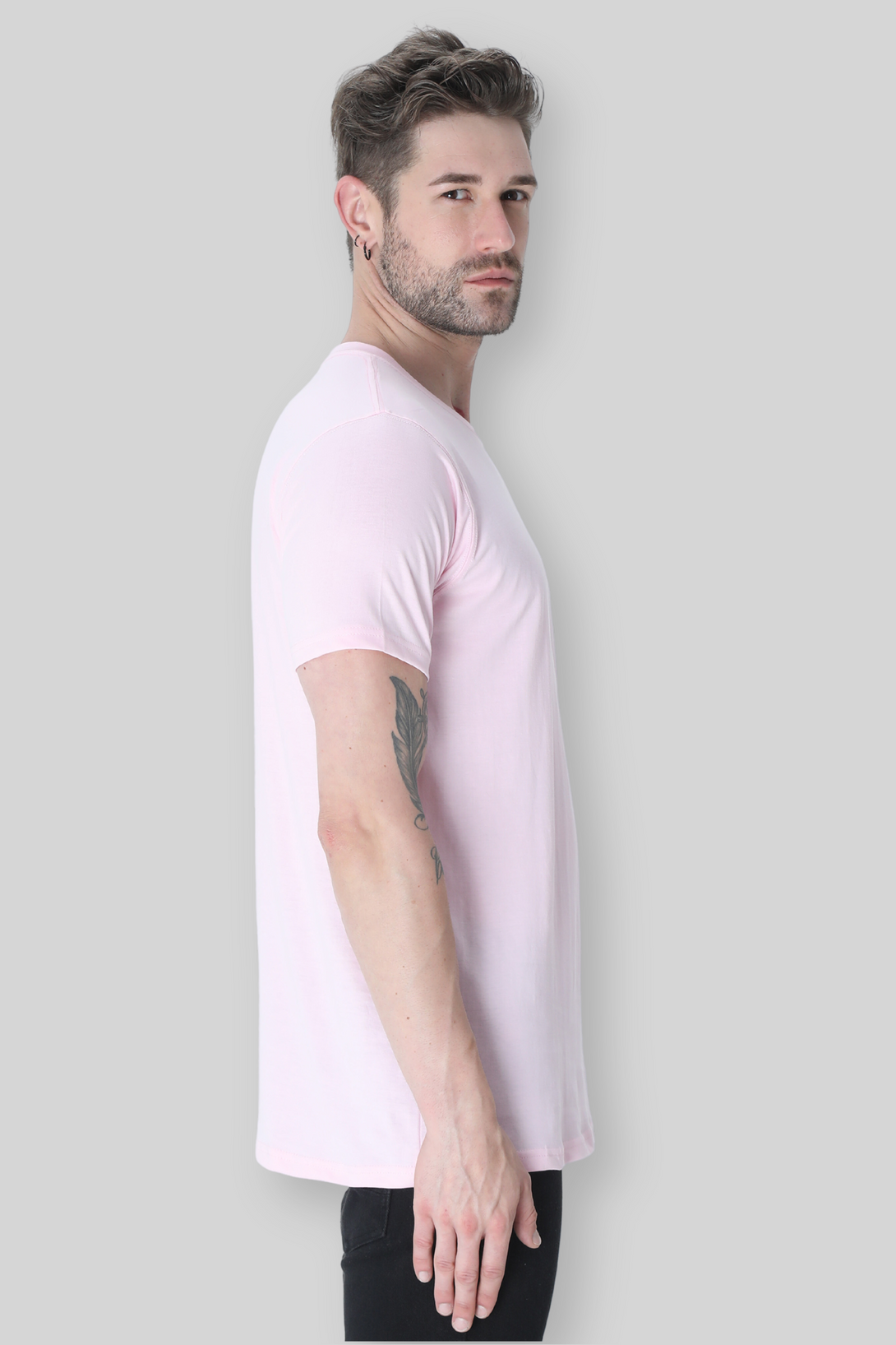 Light Baby Pink T Shirt For Men - WowWaves - 1