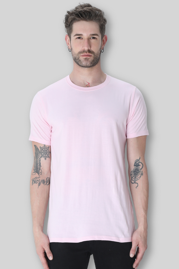Light Baby Pink T Shirt For Men - WowWaves
