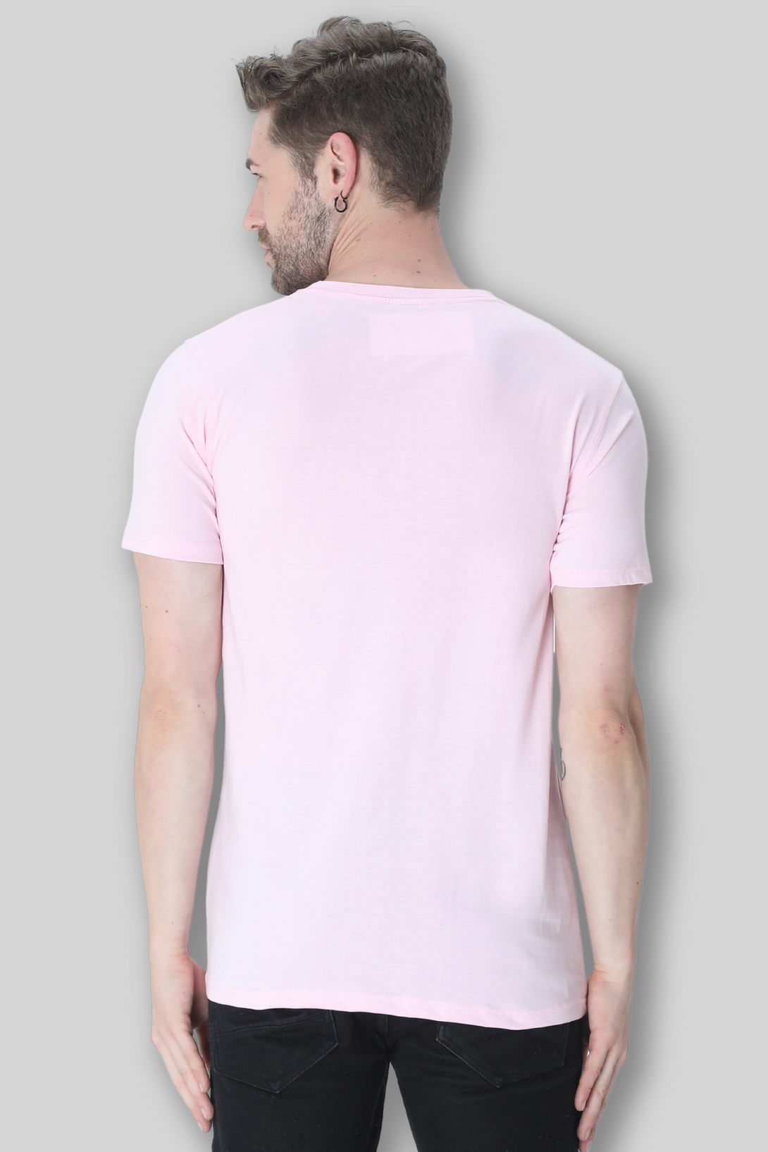 Light Baby Pink T Shirt For Men - WowWaves - 3