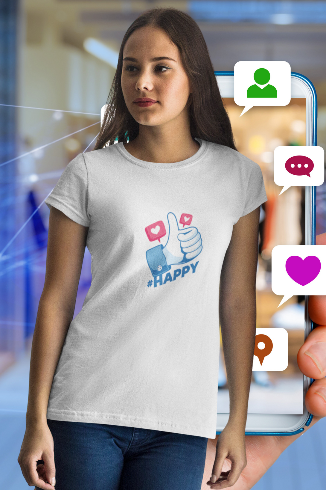 Like Printed T-Shirt For Women - WowWaves - 5