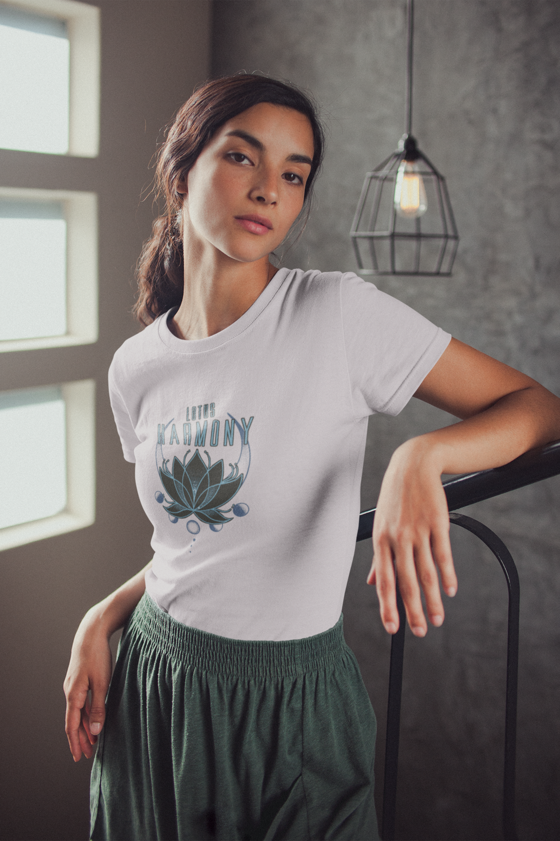 Harmony Lotus Printed T-Shirt For Women - WowWaves - 5