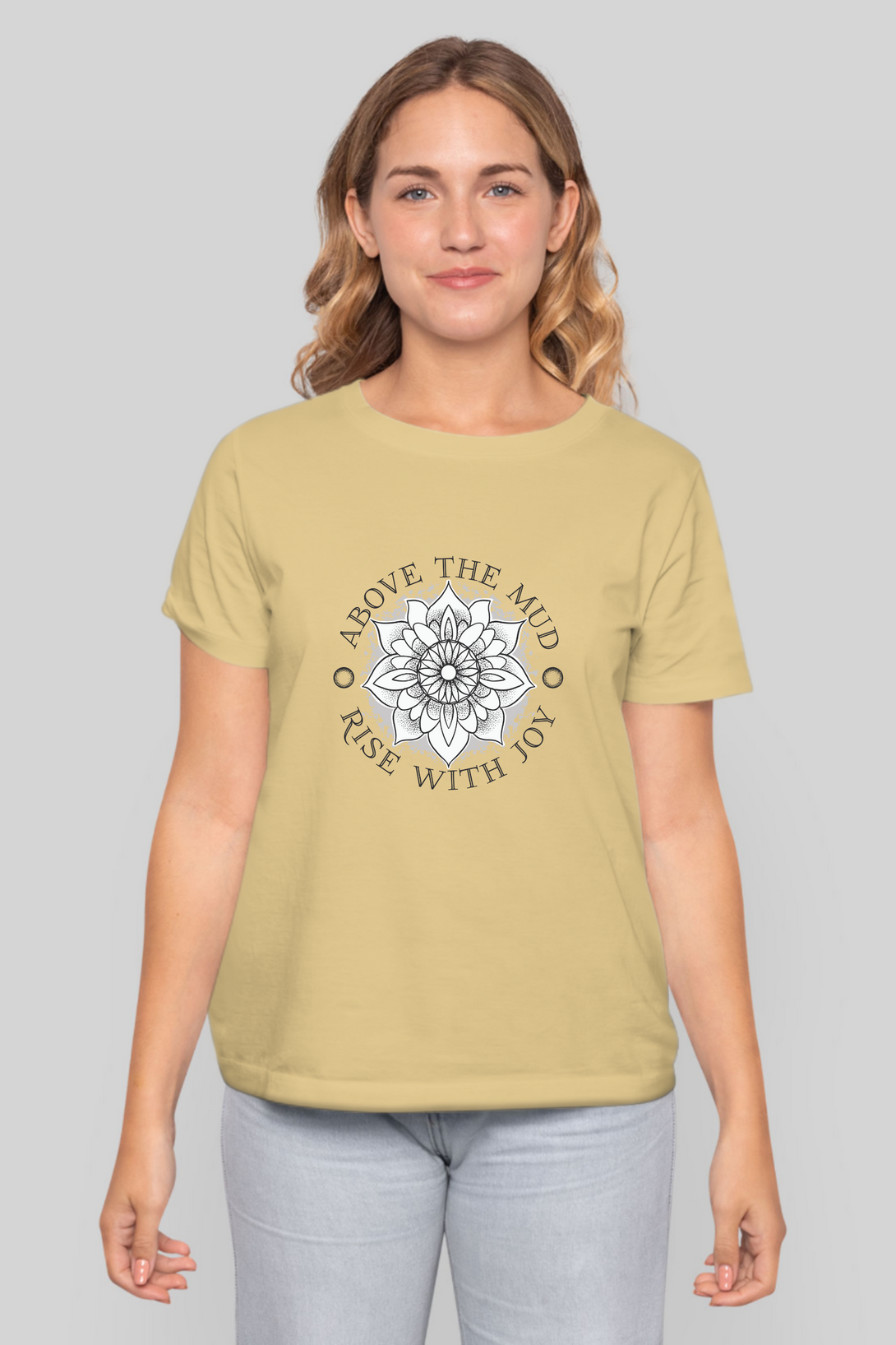 Mandala Lotus Printed T-Shirt For Women - WowWaves - 9