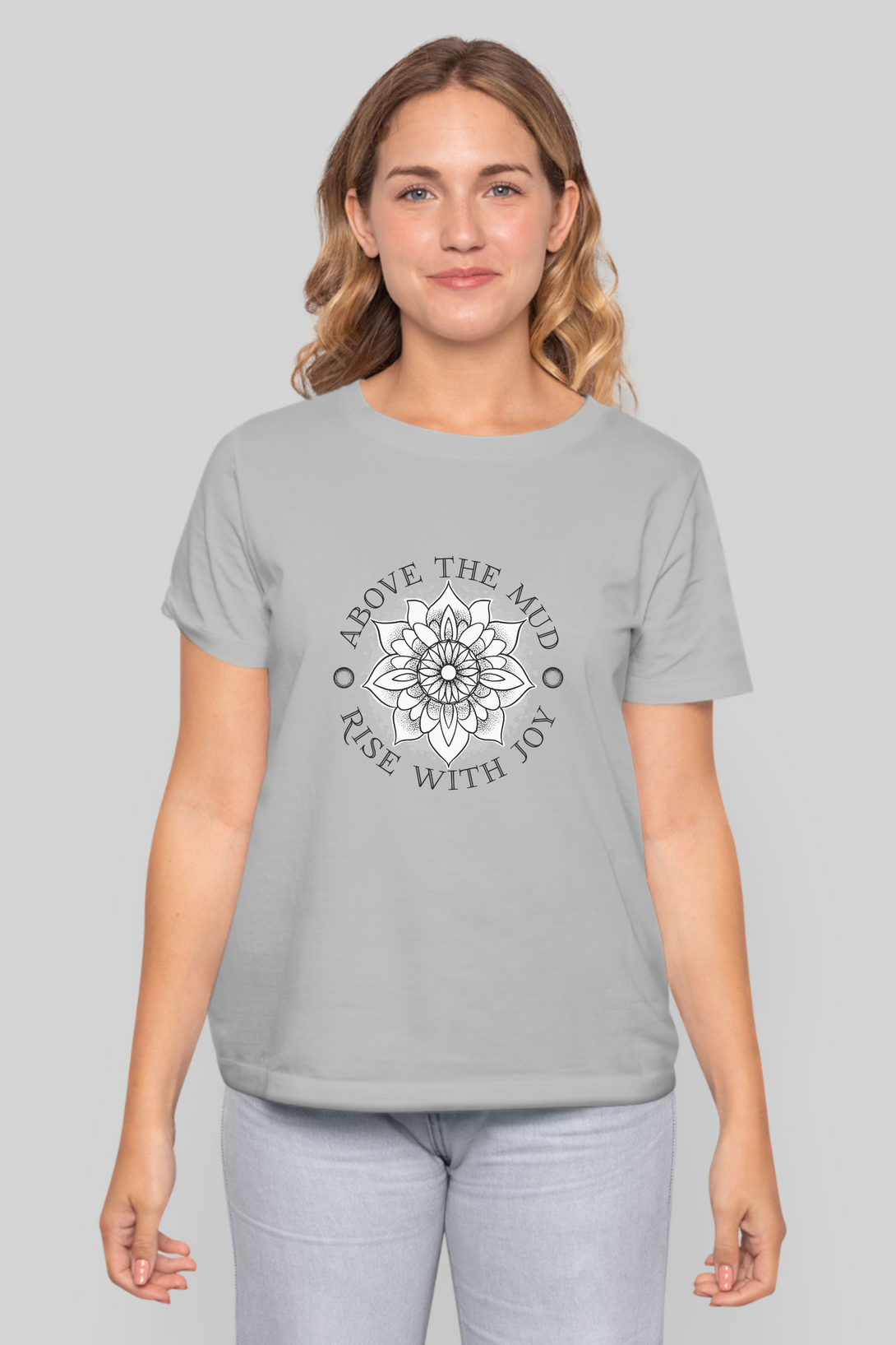 Mandala Lotus Printed T-Shirt For Women - WowWaves - 7