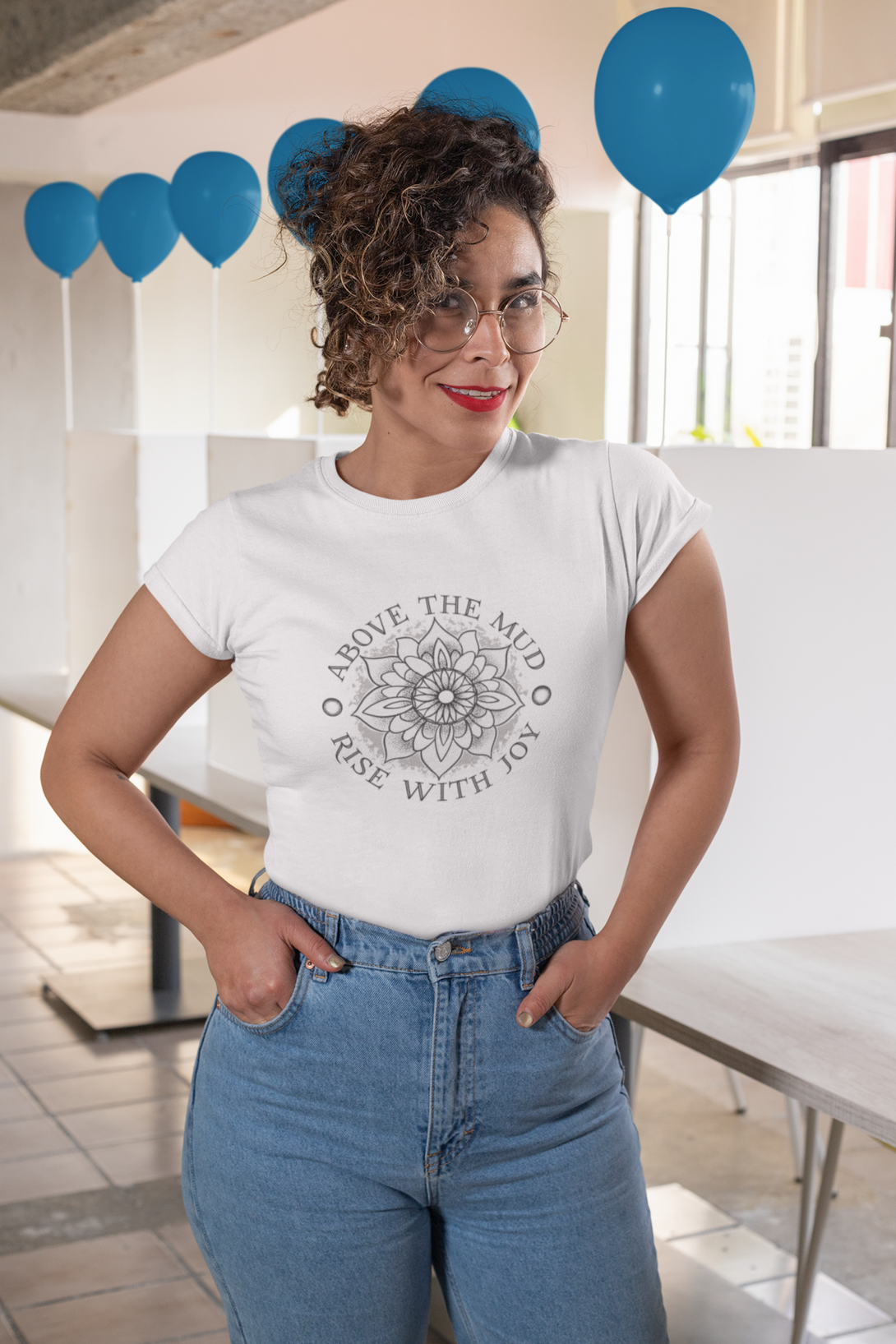 Mandala Lotus Printed T-Shirt For Women - WowWaves - 3